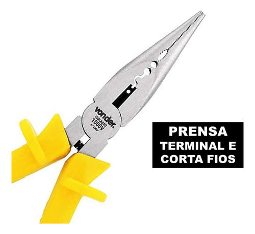 Kit 3 Alicates Corte Bico Longo Universal Isolado Vonder