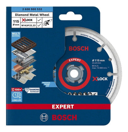 Disco Diamantado Para Metal Expert Bosch X Lock 115x22,23 Mm Cor Azul