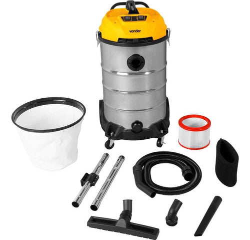Aspirador De Pó E Líquidos 80 Litros 2.400w Apv2480 Vonder A Amarelo