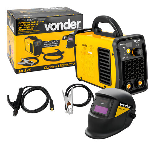 Inversor Para Solda Eletrodo E Tig Im125 C/ Máscara Vonder Amarelo