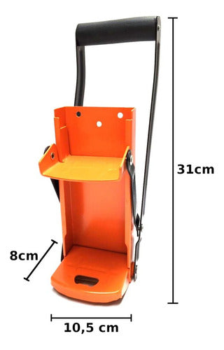 Amassador De Latinha Com Abridor De Garrafa Corpo Em Aço Laranja