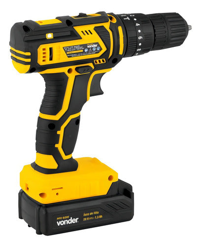 parafusadeira furadeira impacto pfv020i vonder 2 baterias - amarelo - 50 hz/60 hz - 127/220v