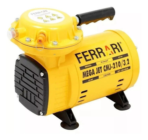 compressor de ar direto c/ kit bivolt mega jet ferrari monofásica