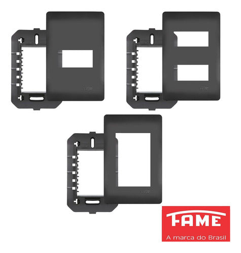 interruptor simples 10a tomada 2p+t 20a habitat black fame