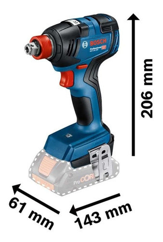 chave de impacto bosch gdx 18v-200 brushless 18v s/b - azul-turquesa - 18v