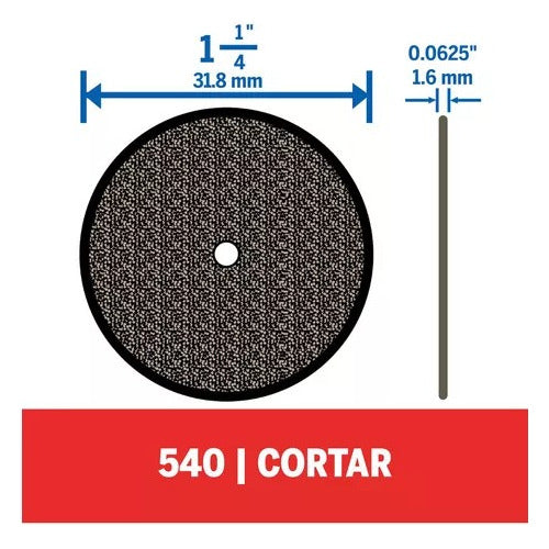 Disco De Corte 1.1/4 Com 5 Unidades Dremel 26150540aa Marrom