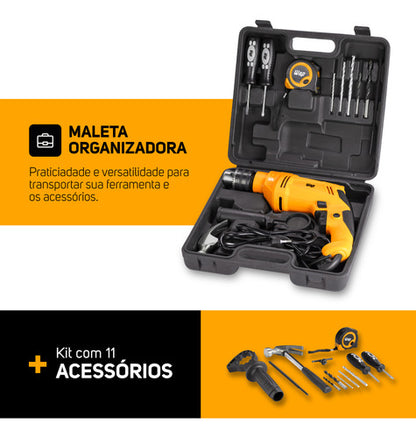 Parafusadeira E Furadeira De Impacto Wap Wf 700k10 W2 220v Amarelo 220v 60hz