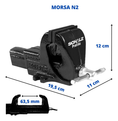 morsa torno de bancada profissional n2 63mm 10010089 schulz