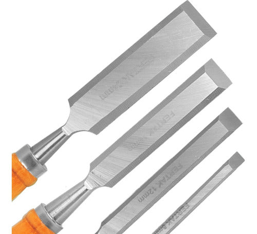 Kit Jogo Formão Profissional Entalhar Esculpir Madeira 4 Pçs