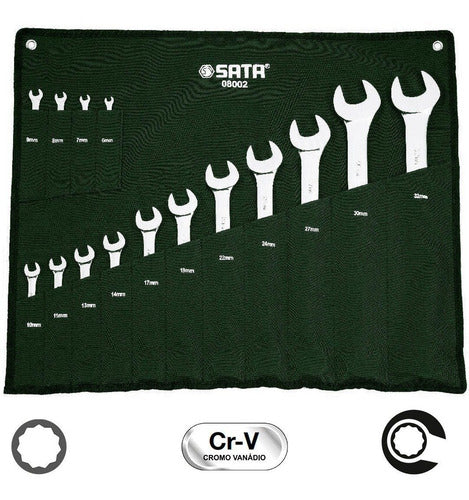 jogo de chaves combinadas 6 a 32mm 15 peças sata st08002sj