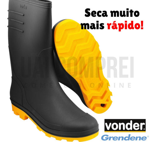 bota de borracha galocha impermeável motoboy pvc vonder