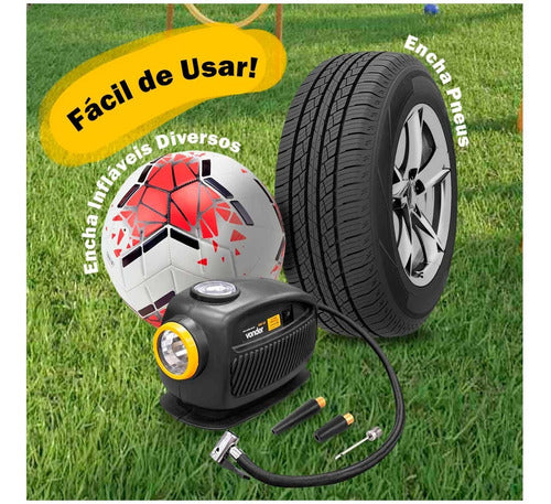 compressor de ar automotivo 90w 150 libras cav12 vonder preto