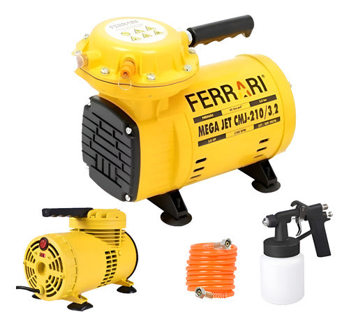 Compressor De Ar Direto C/ Kit Bivolt Mega Jet Ferrari Monofásica