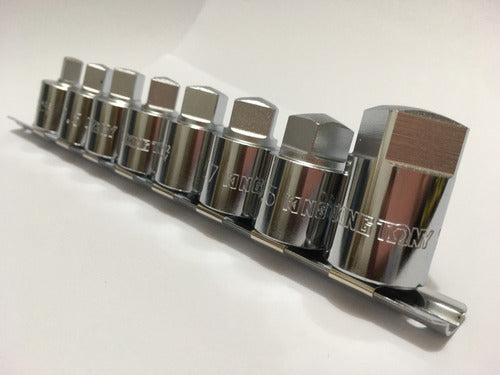 Jg De Soquete Quadrado P/ Bujão De Óleo C/8 Pç 1/2 King Tony