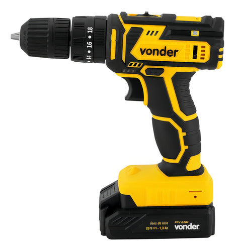 Parafusadeira Furadeira Impacto Pfv020i Vonder 2 Baterias - Amarelo - 50 Hz/60 Hz - 127/220V