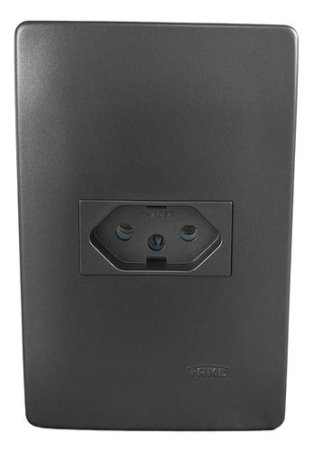 Tomada 2p+t 20a Horizontal 4x2 Habitat Onix Fame Cinza