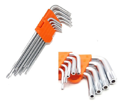 jogo de chaves torx com cabo longa furo automotiva tork guia