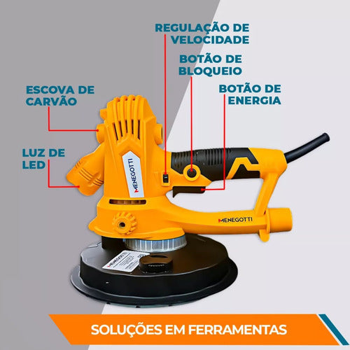 Lixadeira Profissional De Parede Menegotti Mlp800h 127v/220v