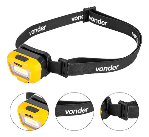 Lanterna De Cabeça Led Recarregável Vonder Lcv200 Amarelo