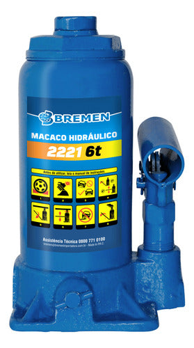 Macaco Hidráulico Tipo Garrafa 6 Toneladas 2221 Bremen
