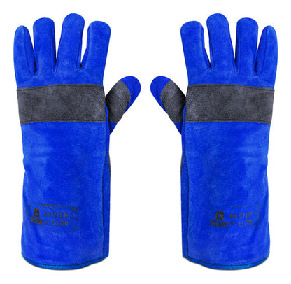 Luva De Solda Epi Macia Alta Temperatura Boxer Azul