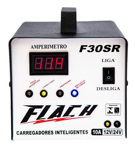 carregador de bateria automático 12v  24v flach f30 sr