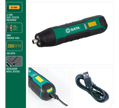 Parafusadeira Elétrica Á Bateria 3.6v Recarregável Usb Sata