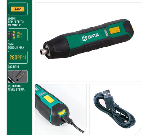 Parafusadeira Elétrica Á Bateria 3.6v Recarregável Usb Sata