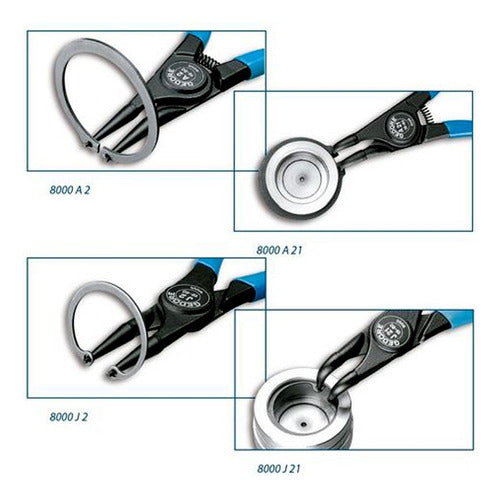 Jogo De Alicates Para Anéis 8 C8000 A-j4 4 Peças Gedore