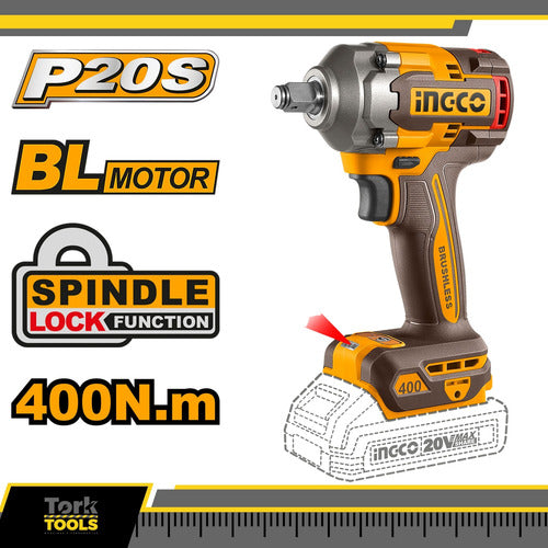 Kit Chave De Impacto 1/2 Parafusadeira Imp Ckli20275-9 Ingco - Amarelo