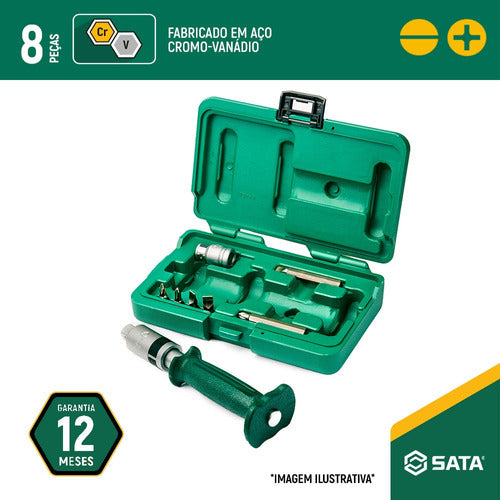 jogo de chave impacto fenda/philips 8peças cabo isolado sata