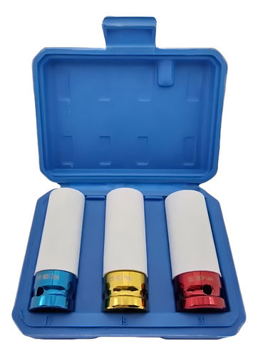 Jogo Soquete Impacto Longo Roda Liga Leve Encaixe De 1/2 Pol