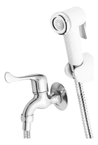 Ducha Higiênica Registro Termoplástico Fame Branco E Cromado