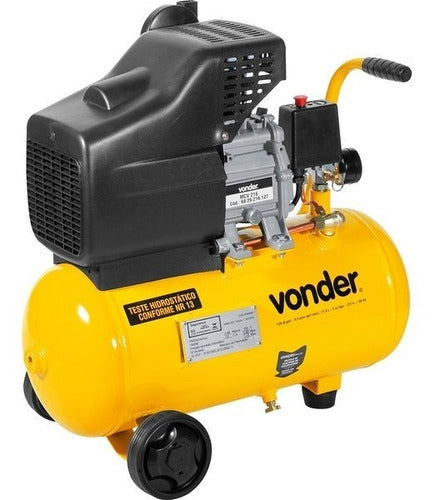 Compressor De Ar Elétrico Portátil Vonder Profissional Leve Mcv 216 Monofásica 21.6l 2cv 220v 60hz Amarelo