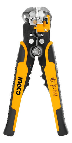 Alicate Automatico 3 Em 1 Eletricista Ingco 8.1/4 Hwsp102418