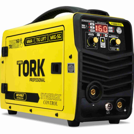 Maquina Solda Inversora Mig 160a Sem Gás Tig Mma Trisolda Amarelo