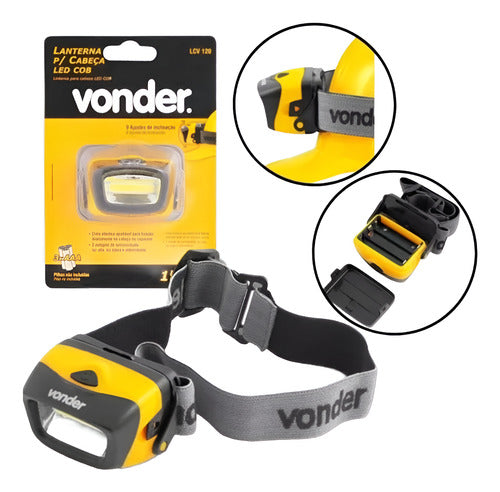 Lanterna De Cabeça 120 Lúmens Led Cob Lcv Capacete Vonder Branco Amarelo