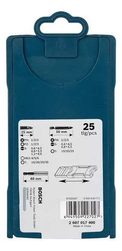 jogo de bits para parafusadeira mini x- line c/ 25 pcs bosch