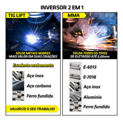 Maquina De Solda Inversora Kab 250 Amp Mma Tig Tork Cor Amar Amarelo/preto