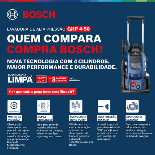 Lavadora De Alta Pressão 2500 Psi 2200w Ghp 4-50 Bosch