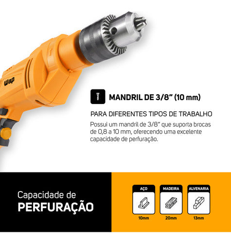 Parafusadeira E Furadeira De Impacto Wap Wf 700k10 W2 220v Amarelo 220v 60hz