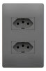 2 Tomadas 20a 250v Linha Habitat Onix Fame Cimento Queimado Cinza