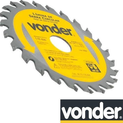 Lâmina De Serra Circular 24 Dentes Metal Duro 185mm Vonder
