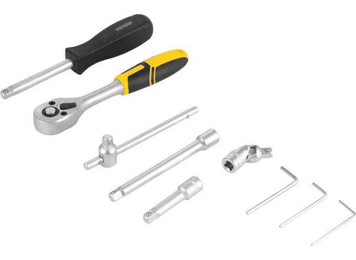 Jogo Soquete Sext Enc 1/4  Jg 04 A 13mm 33pc   Vonder