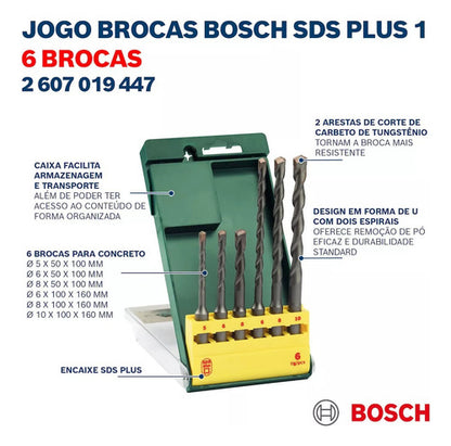 Jogo De Brocas Sds Plus Para Concreto Com 6 Peças Bosch