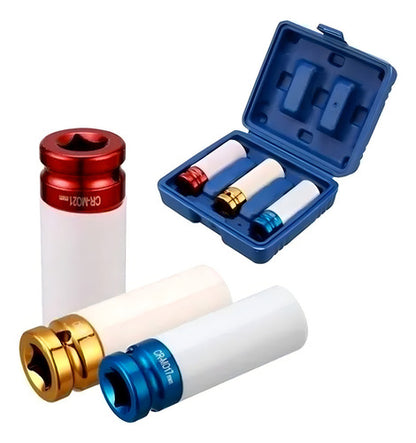 Jogo Soquete Impacto Longo Roda Liga Leve Encaixe De 1/2 Pol