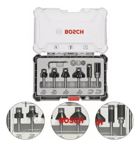 KIT DE FRESA 6 PCS ACABAMENTO HASTE 6MM BOSCH