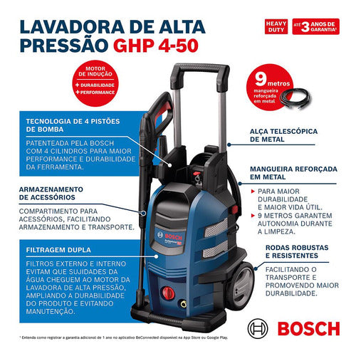 Lavadora De Alta Pressão 2500 Psi 2200w Ghp 4-50 Bosch