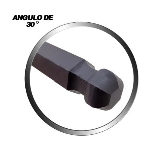 Jogo Chave Allen Abaulada 9 Peças Aço Cromo Vanadio