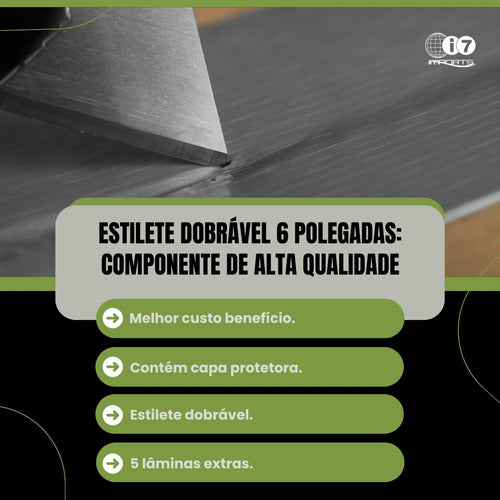 estilete dobravel 6 pol 5 laminas extra bestfer profissional